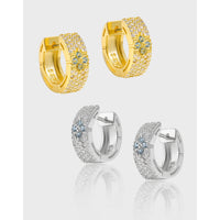 Sterling Silver Cubic Zirconia Huggie Earrings