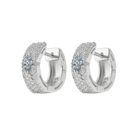 Sterling Silver Cubic Zirconia Huggie Earrings