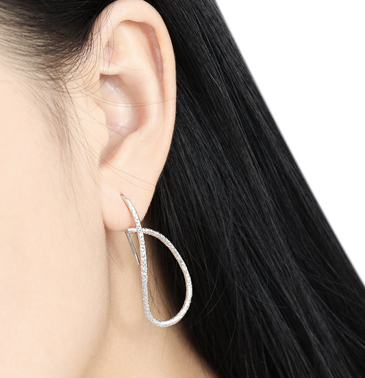 Rhodium Plated Dangle Earrings