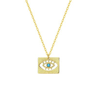 Gold Plated Sterling Silver Turquoise Evil Eye Necklace