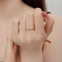 Sterling Silver Dainty Cross Ring