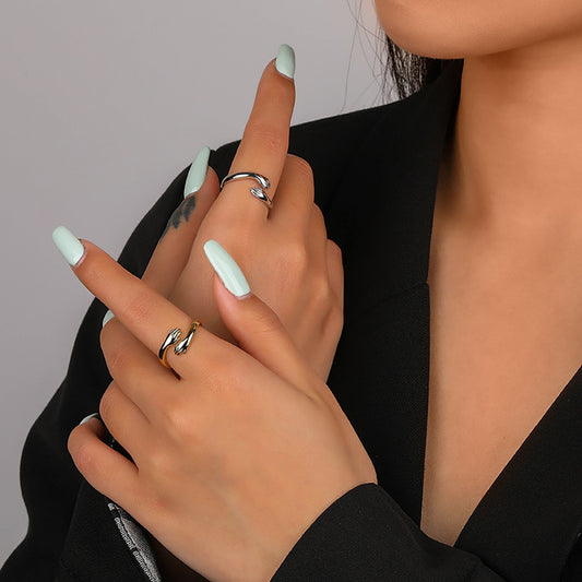 Solid Sterling Silver Ring with Rhodium and Gold Plating