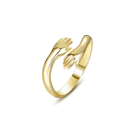 Solid Sterling Silver Ring with Rhodium and Gold Plating