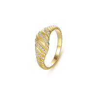 Gold Croissant Ring in Sterling Silver