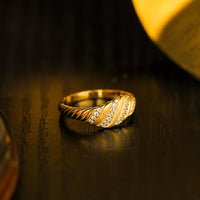 Gold Croissant Ring in Sterling Silver