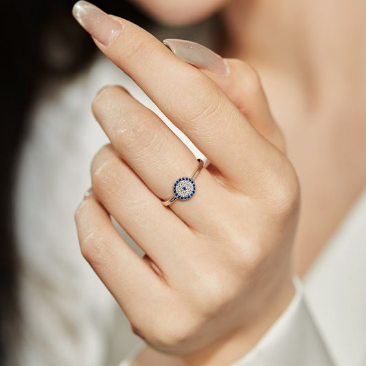Sterling Silver Evil Eye Ring