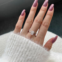 Sterling Silver Rhodium Plated Hand Cut Ring