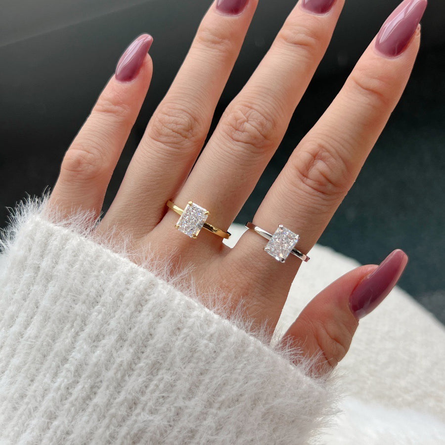 Sterling Silver Rhodium Plated Hand Cut Ring