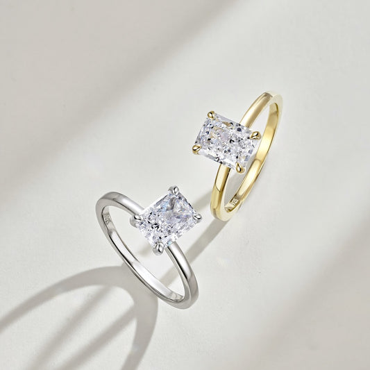 Sterling Silver Rhodium Plated Hand Cut Ring