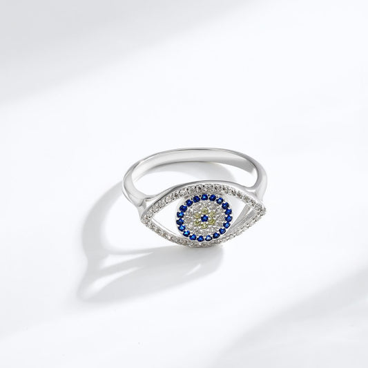Sterling Silver Evil Eye Ring