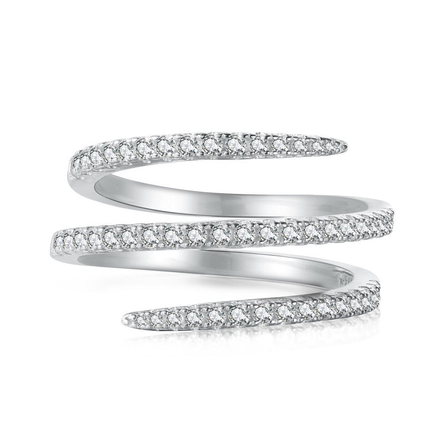Sterling Silver Cubic Zirconia Wrap Ring