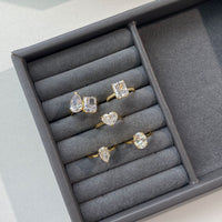 Gold Plated Sterling Silver Heart Solitaire Ring