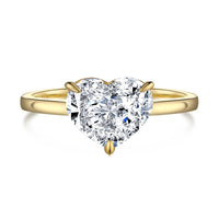 Gold Plated Sterling Silver Heart Solitaire Ring