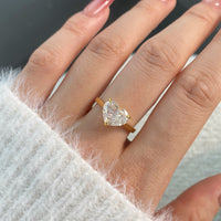 Gold Plated Sterling Silver Heart Solitaire Ring