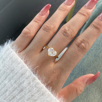 Gold Plated Sterling Silver Heart Solitaire Ring