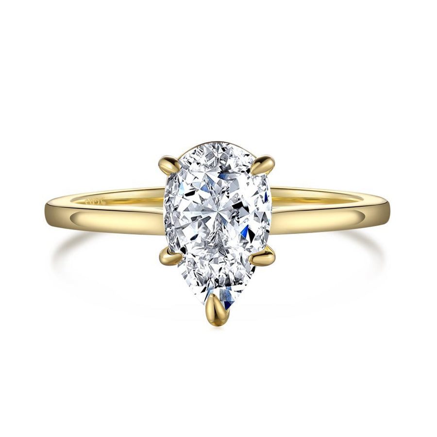 Sterling Silver Pear Shaped Cubic Zirconia Ring