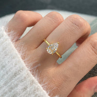 Sterling Silver Pear Shaped Cubic Zirconia Ring