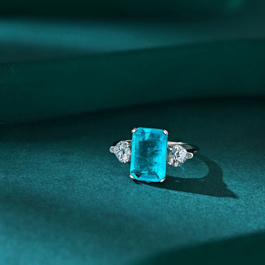 Sterling Silver Synthetic Paraiba Tourmaline Ring