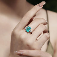Sterling Silver Synthetic Paraiba Tourmaline Ring