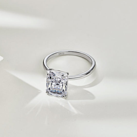 Hand Cut Cubic Zirconia Ring in Sterling Silver