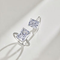 Hand Cut Cubic Zirconia Ring in Sterling Silver