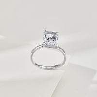 Hand Cut Cubic Zirconia Ring in Sterling Silver