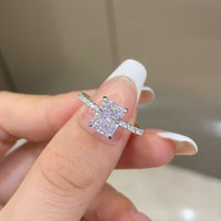 Hand Cut 8A Ice Flower Cut Ring