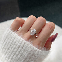 Sterling Silver 8A Cubic Zirconia Oval Ring