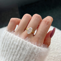 Sterling Silver 8A Cubic Zirconia Oval Ring