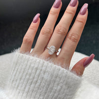 Sterling Silver 8A Cubic Zirconia Oval Ring