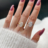 Sterling Silver 8A Cubic Zirconia Oval Ring