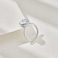 Sterling Silver 8A Cubic Zirconia Oval Ring