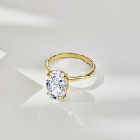 Sterling Silver 8A Cubic Zirconia Oval Ring