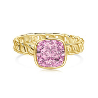Sterling Silver Hand Cut Colored Cubic Zirconia Ring