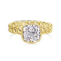 Sterling Silver Hand Cut Colored Cubic Zirconia Ring