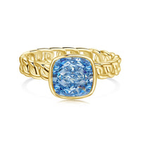 Sterling Silver Hand Cut Colored Cubic Zirconia Ring