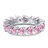 Sterling Silver Heart Eternity Band Ring