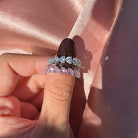 Sterling Silver Heart Eternity Band Ring