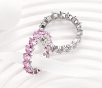 Sterling Silver Heart Eternity Band Ring