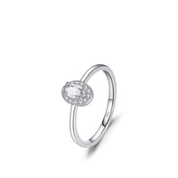 Sterling Silver Elegant Oval Cubic Zirconia Ring