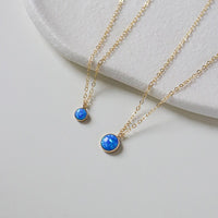Sterling Silver Vintage Created Opal Necklace