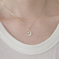 Sterling Silver Moon Pendant Necklace