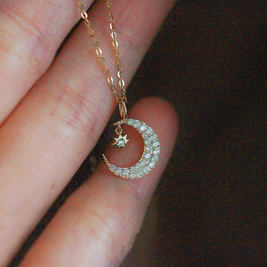 Sterling Silver Moon Pendant Necklace