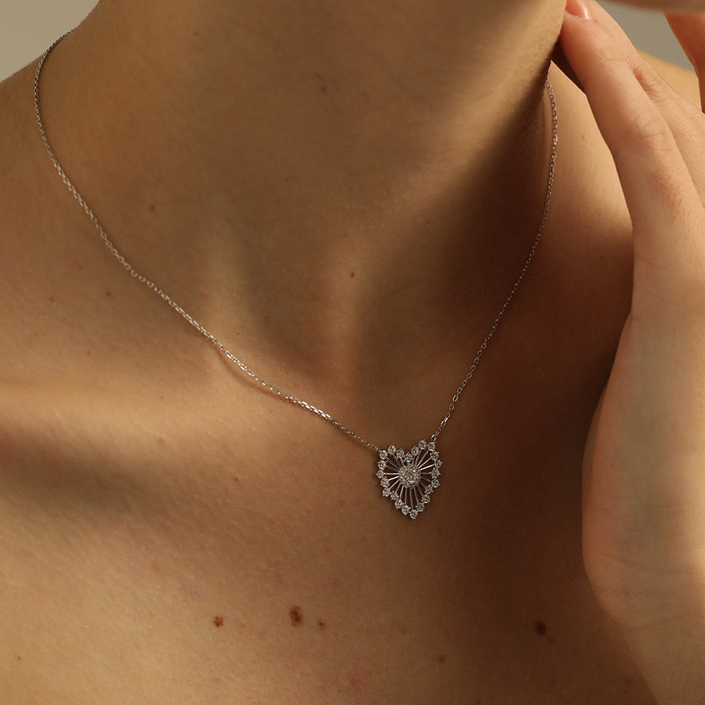 Sterling Silver Heart Pendant Necklace