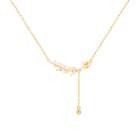 Sterling Silver Leaf Tassel Necklace