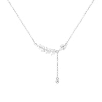 Sterling Silver Leaf Tassel Necklace