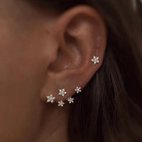 Sterling Silver Mini Star Stud Earrings