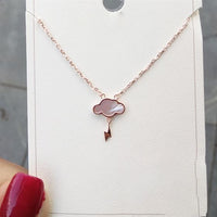 Mother Lightning Cloud Shell Necklace, 925 Sterling Silver