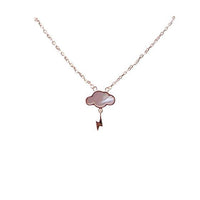 Mother Lightning Cloud Shell Necklace, 925 Sterling Silver