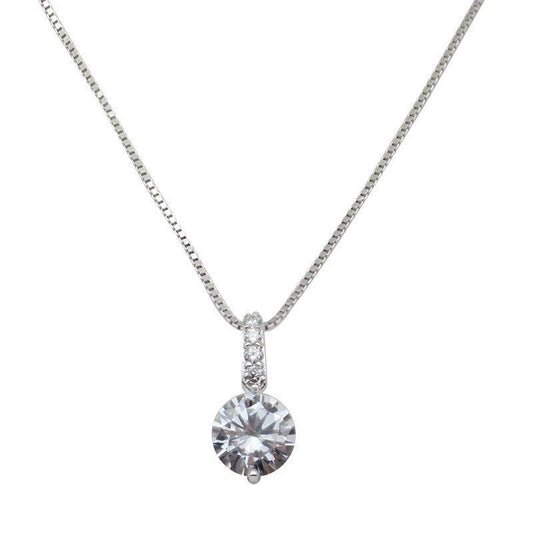 Minimalist Round CZ 925 Sterling Silver Necklace